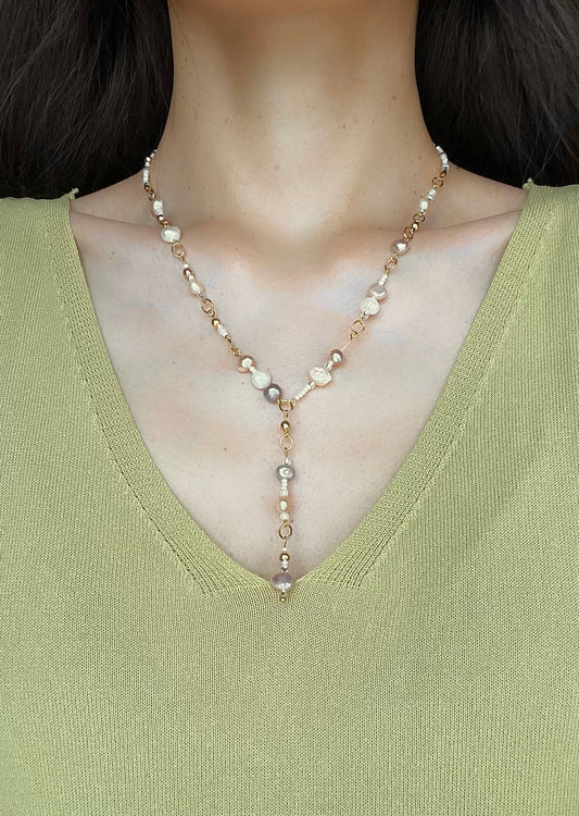 EVA Pastel Pearl Drop Necklace
